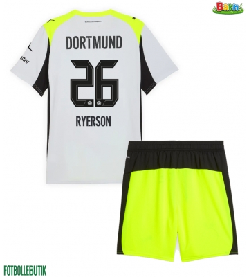 Borussia Dortmund Julian Ryerson #26 Bortaställ Barn 2025-26 Kortärmad (+ Korta byxor)